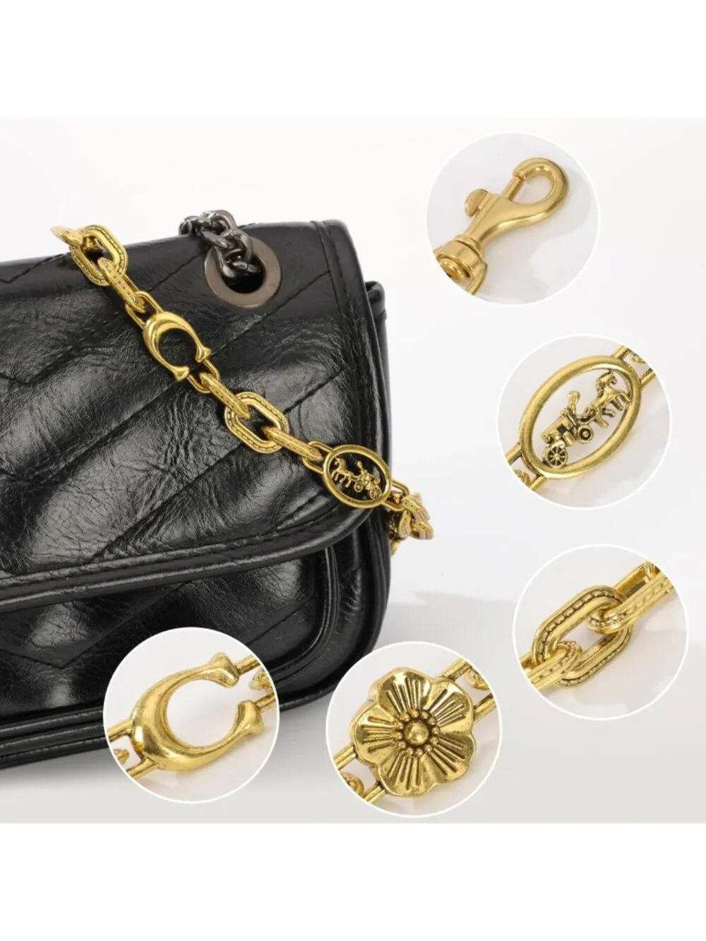 2-Pack Cute Vintage Bag Charms & Keychains, Purse Extender Accessories for Women